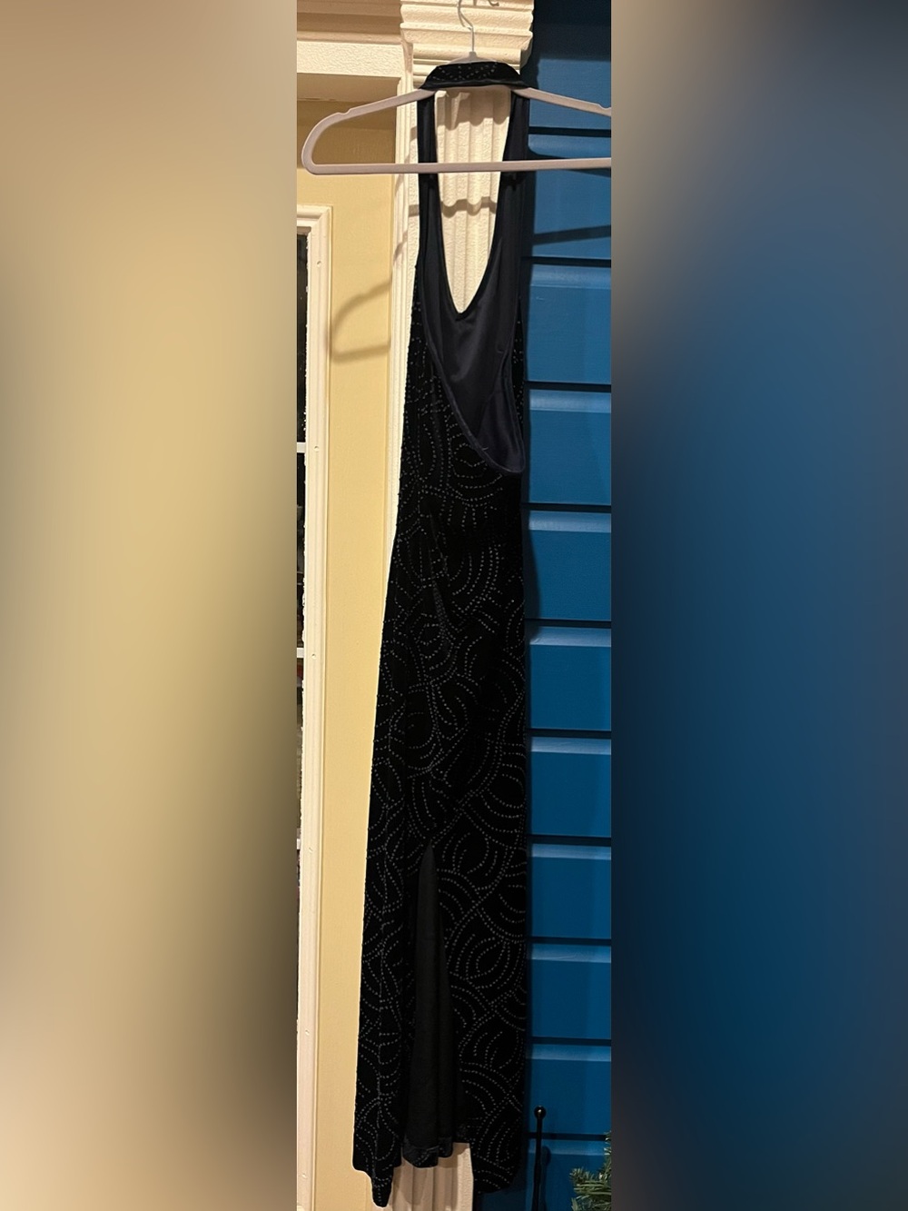 Bari-Jay Formal Gown Ladies Size 13-14 Dark Blue Beaded - Picture 7 of 10